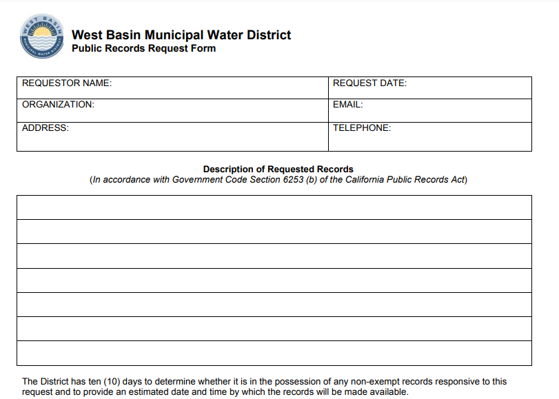 Public Records Request Form