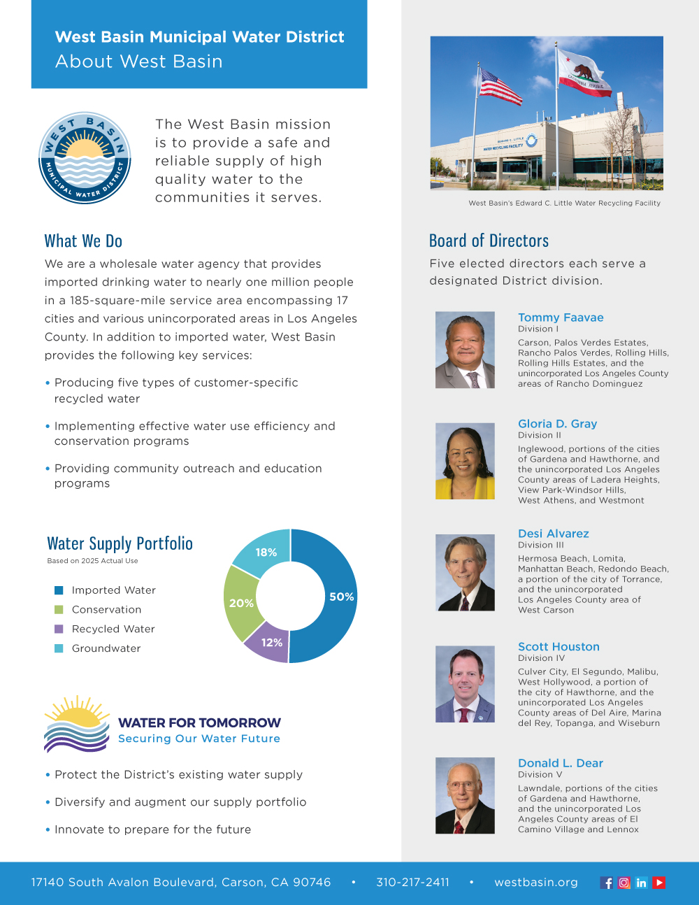 About West Basin Fact Sheet - Front